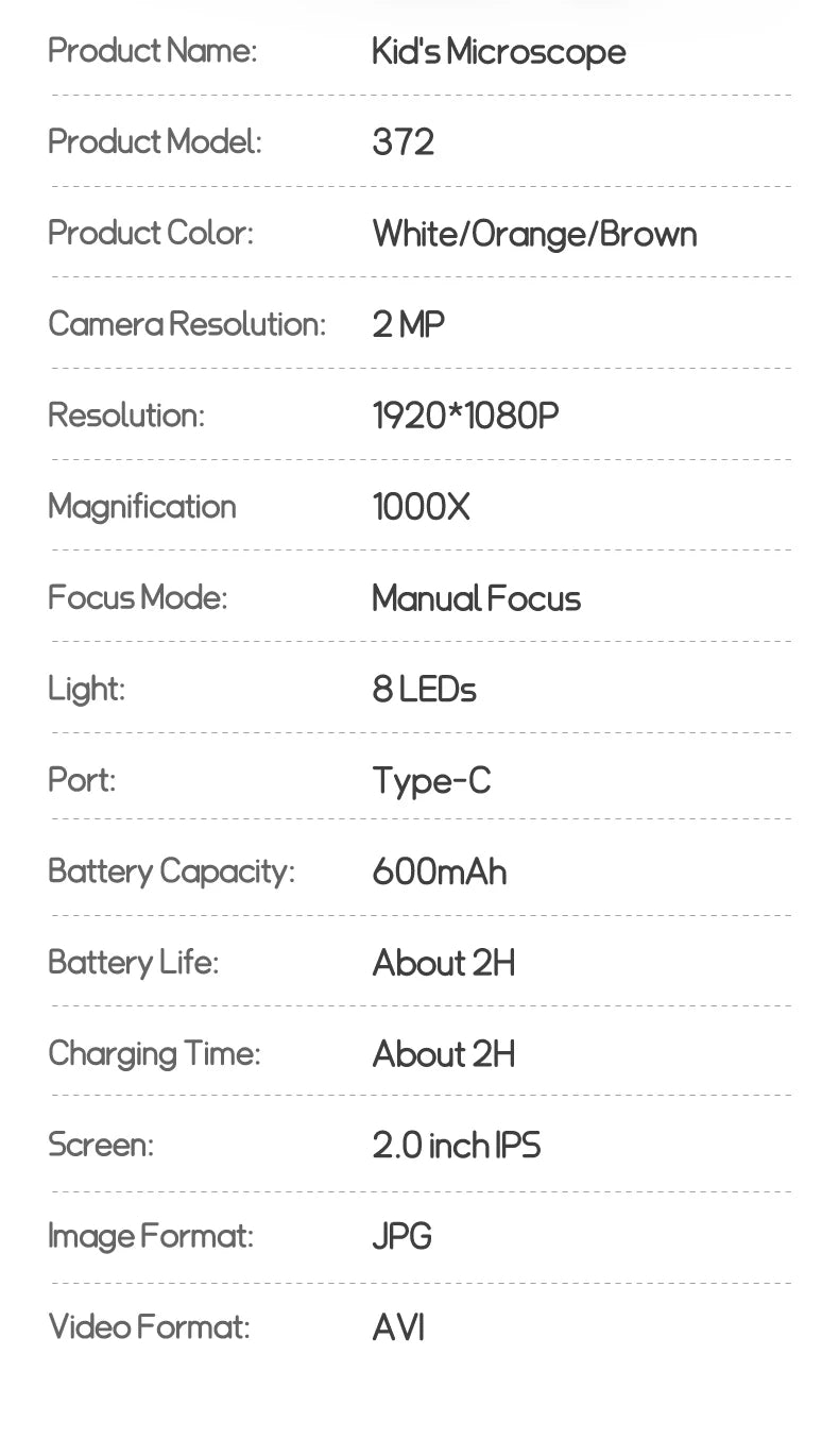 Mikroskop dla Dzieci 1000x z LED