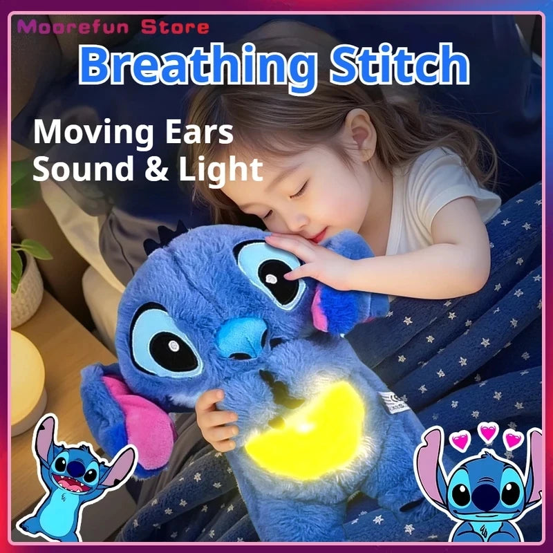 Pluszowy Stitch z muzyką, światłem i oddechem