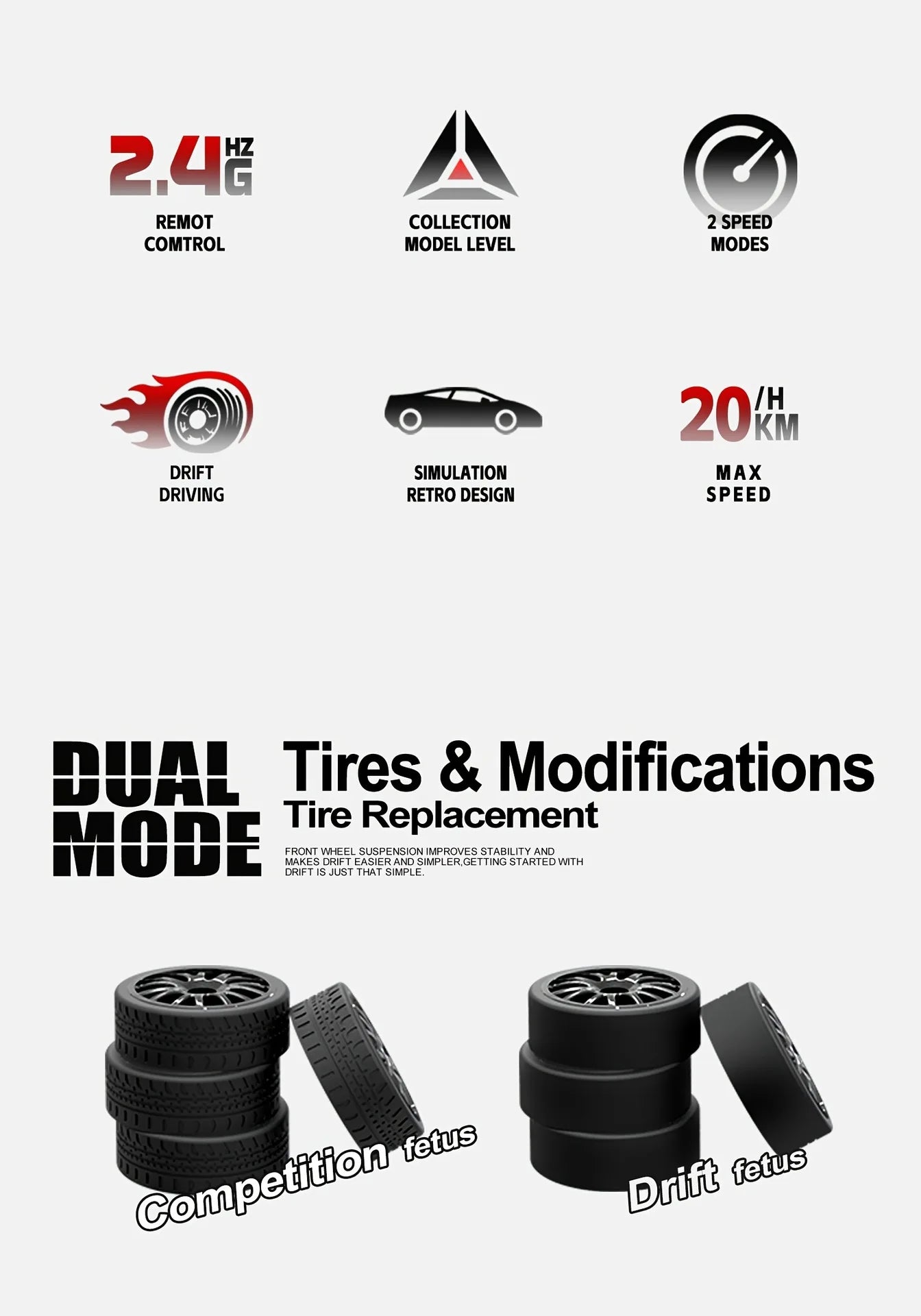 Zdalnie sterowany samochód driftowy 4WD dla dzieci