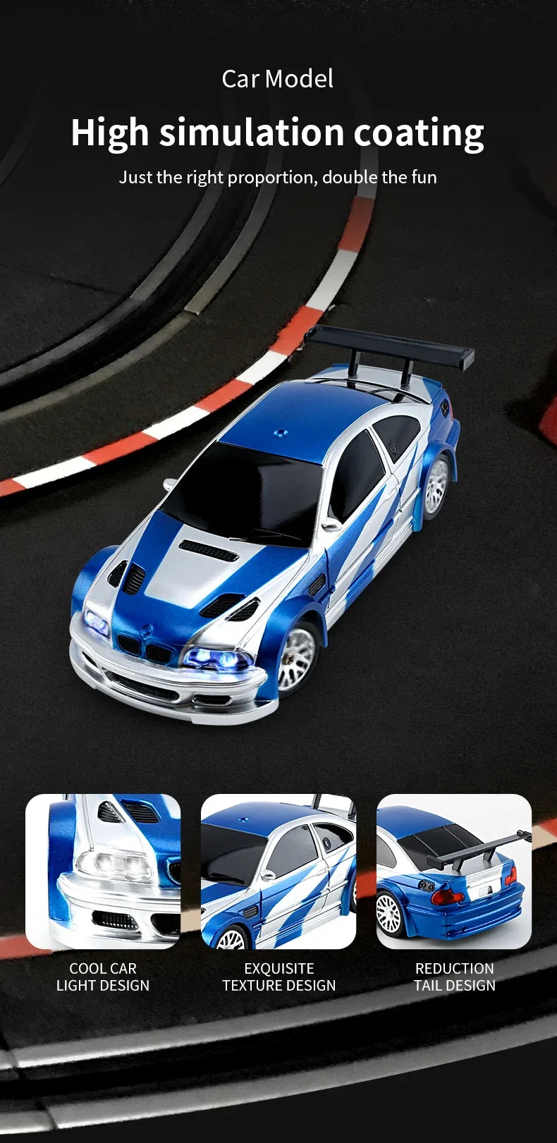 Zdalnie sterowany samochód wyścigowy 1:43 4WD